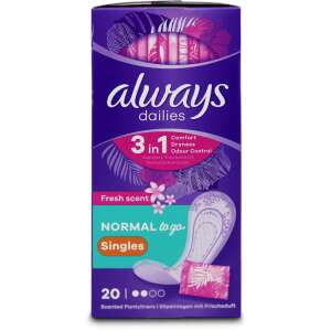 Always Dailies Singles Panty Liners Fresh Scent 20 Liners