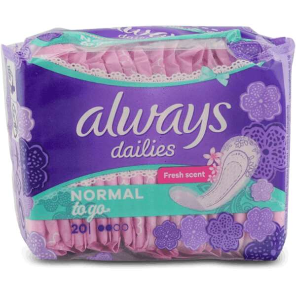 Always Dailies Singles To Go Scented 20 Liners