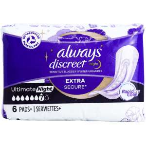 Always Discreet Pads Ultimate Night 6 Pads