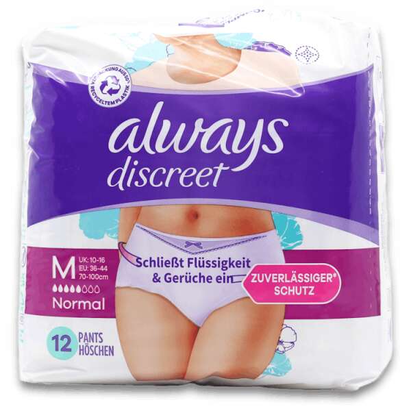 Always Discreet Pants Medium 12 pack