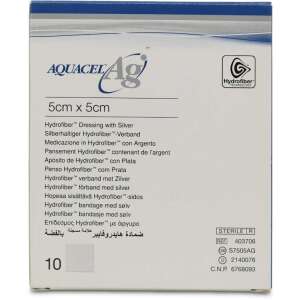 AquacelAg Hydrofiber Dressing With Silver 5cm x 5cm