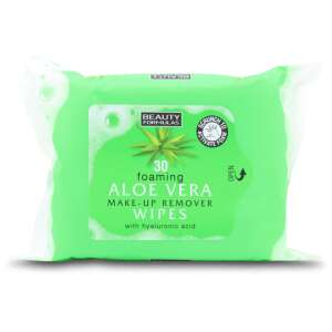 Beauty Formulas Foaming Aloe Vera Makeup Remover Wipes 25 Pack