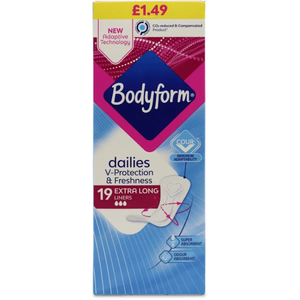 Bodyform Liners Extra Long 19 Pack