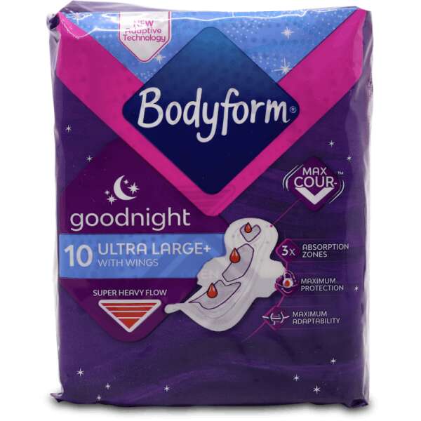 Bodyform Goodnight Ultra Large+ with Wings 10 Pack