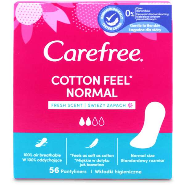 Carefree Pantyliners Normal Cotton Fresh 56 pack