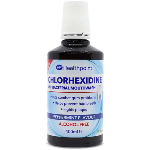 Chlorhexidine Antibacterial Mouthwash Peppermint Alcohol Free 400ml