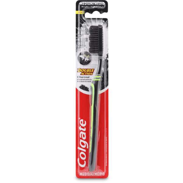 Colgate Medium Double Action Charcoal Toothbrush