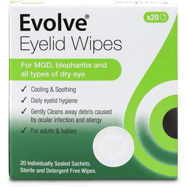 Evolve Eyelid Wipes 20 Sachets