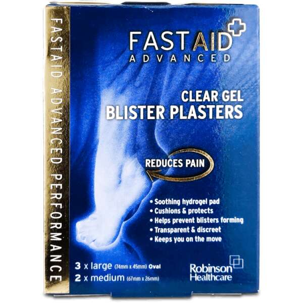 Fast Aid Clear Gel Blister Plaster 5 Pack