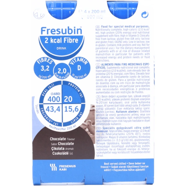 Fresubin 2kcal Fibre Drink Chocolate 4 x 200ml