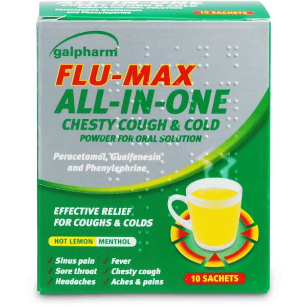 Galpharm Flu-Max All-In-One Chesty Cough & Cold 10 Sachets