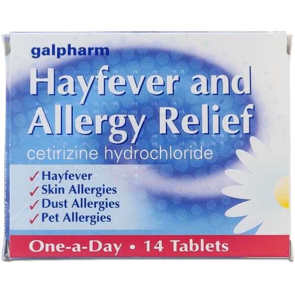 Galpharm Hayfever and Allergy Relief Cetirizine Dihydrochloride 14 Tablets