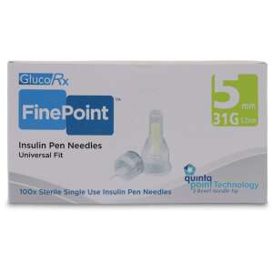 GlucoRx FinePoint Ultra 31G 5mm 100 Pack