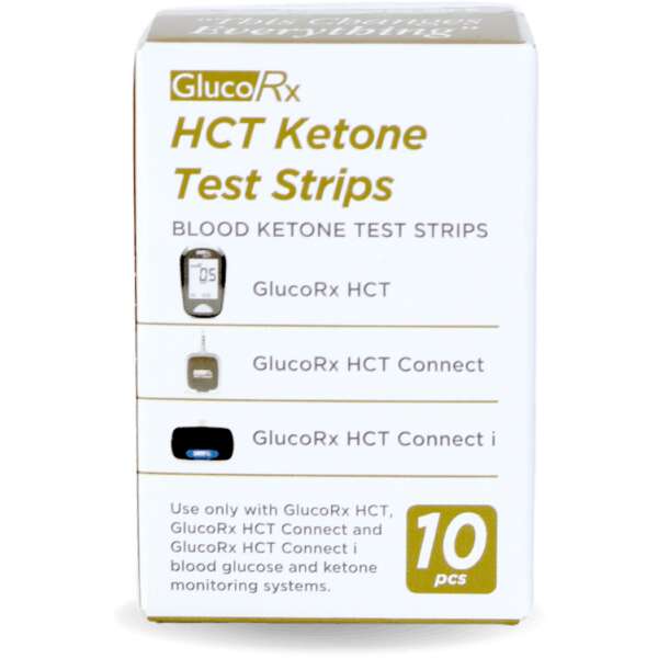 GlucoRx HCT Ketone Test 10 Strips