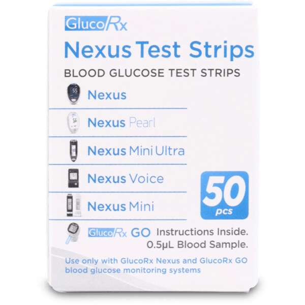 GlucoRx Nexus Test Strips 50 pack