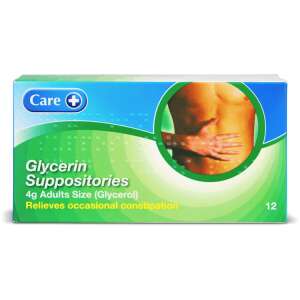 Care+ Glycerin Suppositories 4g Adults 12 Pack