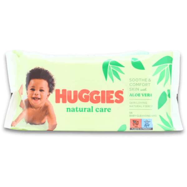 Huggies Natural Care With Aloe Vera Wipes 56 Pack