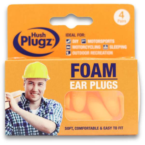 Hush Plugz DIY Foam Ear Plugs 4 Pairs