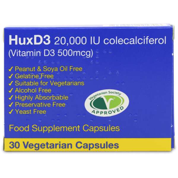 HuxD3 20,000IU 30 Vegetarian Capsules