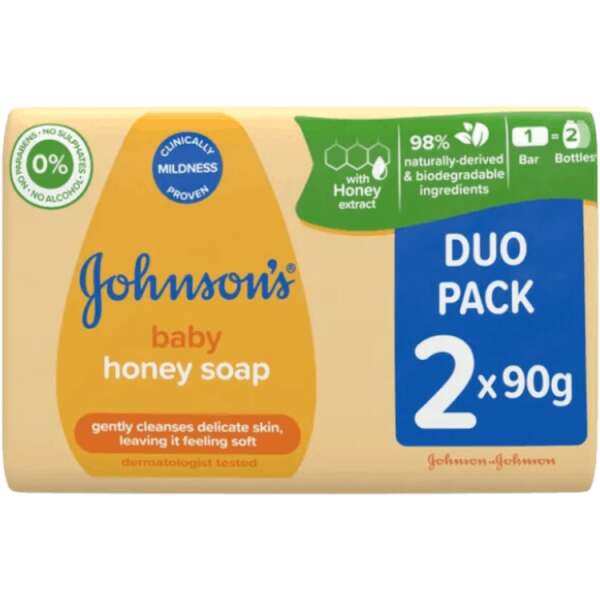 Johnsons Baby Honey Soap 2x90g