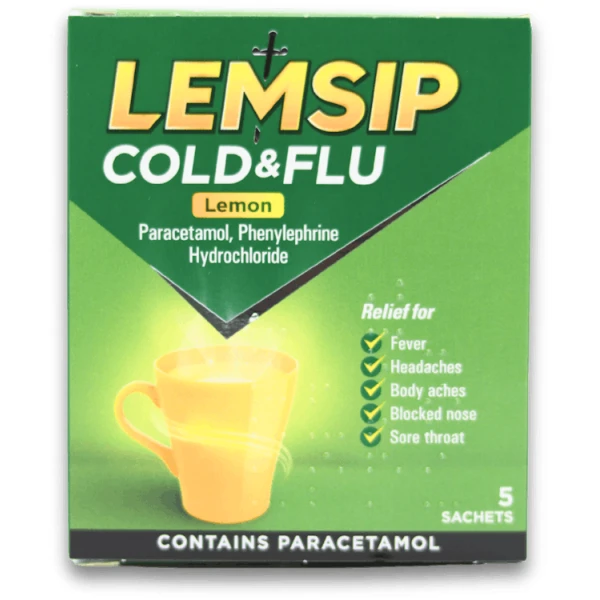 Lemsip Cold & Flu Lemon 5 Sachets