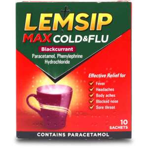 Lemsip Max Cold & Flu Blackcurrant Sachets 10 pack