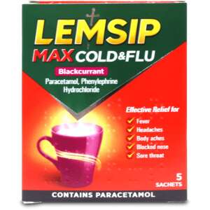 Lemsip Max Cold & Flu Blackcurrant Sachets 5 pack