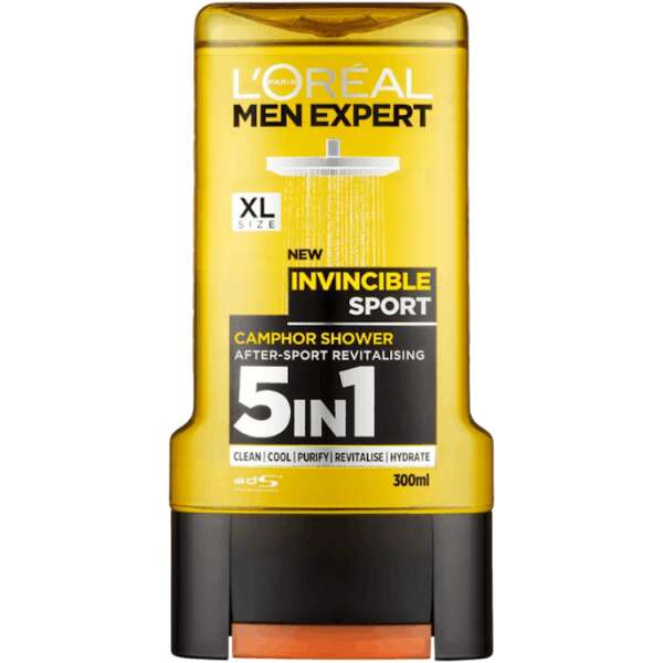 L'Oréal Men Expert Invincible Sport After Sport Revitalising 5 in 1 Camphor Shower 300ml