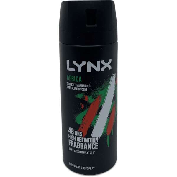 Lynx Africa Squeezed Mandarin And Sandalwood Scent Deodorant 150ml