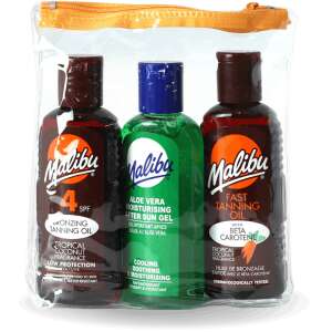 Malibu Tanning Pack Oil and After Sun 3 Pack Bundle