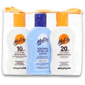 Malibu SPF 10, SPF 20 Lotion and Aftersun Travel Set 3 x 100ml