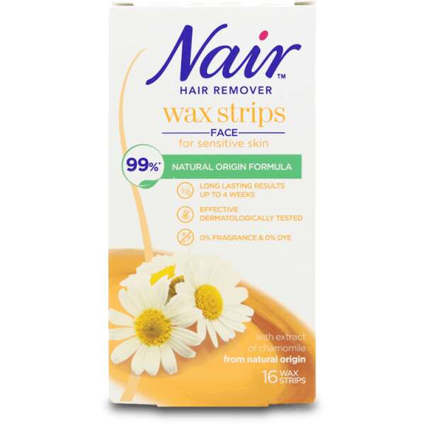 Nair Face Wax Strips with Camomile Extract 16 Strips