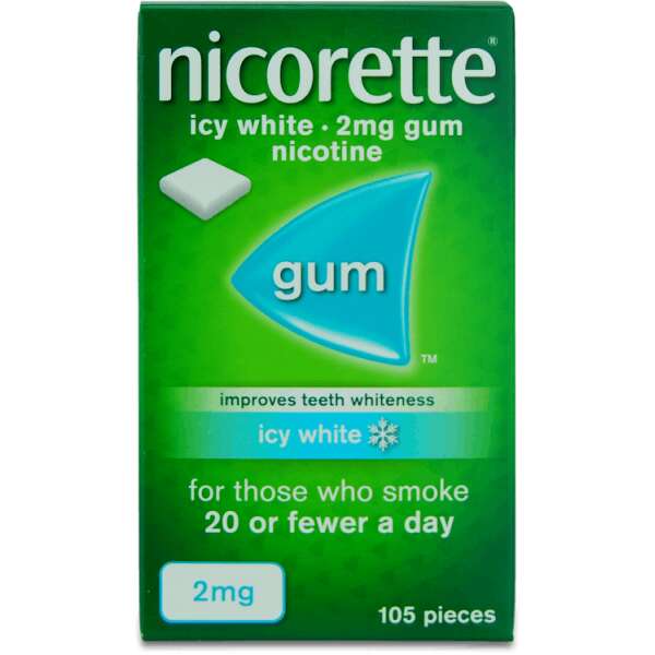 Nicorette Icy White Gum 2mg 105 Pack