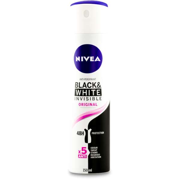 Nivea Black & White Antiperspirant Deodorant Spray 150ml