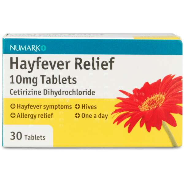 Numark Hay Fever Relief Cetirizine 10mg 30 Tablets