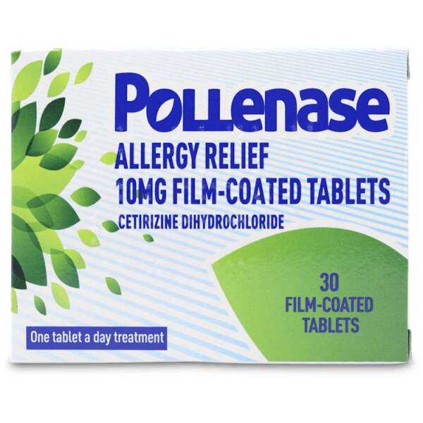 Pollenase Cetirizine 10mg Cetirizine Dihydrochloride 30 Tablets