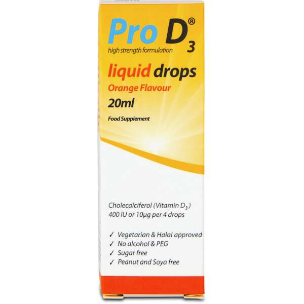 Pro D3 Liquid Drops Orange Flavour 20ml