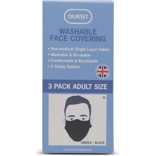 Quest Washable Face Covering 3 Pack