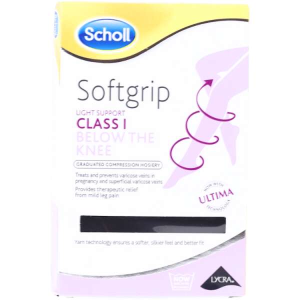 Scholl Softgrip C1 Below The Knee Compression Hosiery Small Black