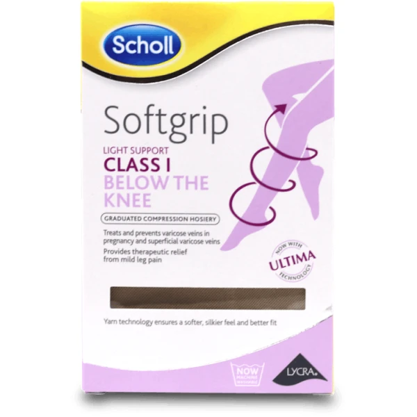 Scholl Softgrip C1 Below The Knee Compression Hosiery XL Black