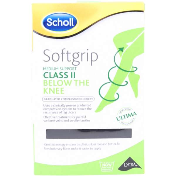 Scholl Softgrip C2 Below The Knee Compression Hosiery Medium Black