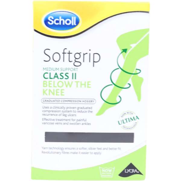 Scholl Softgrip C2 Below The Knee Compression Hosiery XL Closed Toe Black