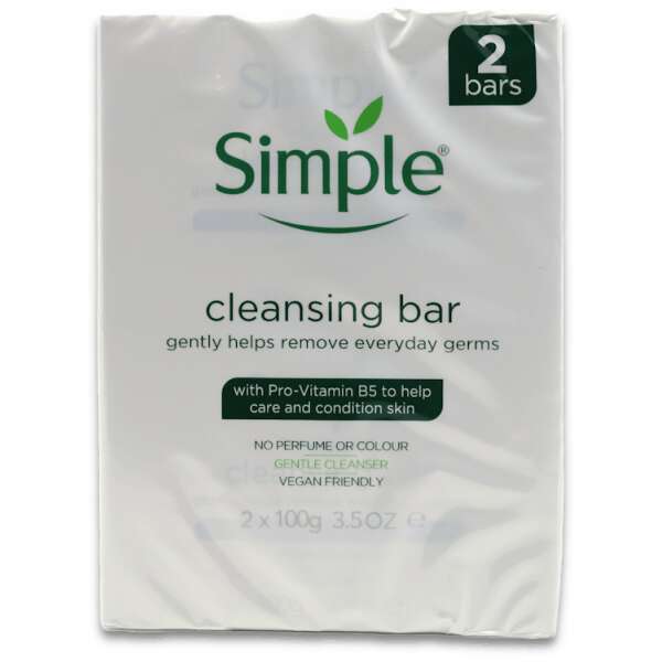 Simple Antibacterial Soap Bar 2 x 100g