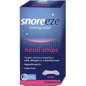 Snoreeze Snoring Relief 10 Nasal Strips Large