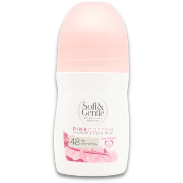 Soft & Gentle Pink Cotton Jasmine & Coco Milk Roll-On Deoderant 50ml