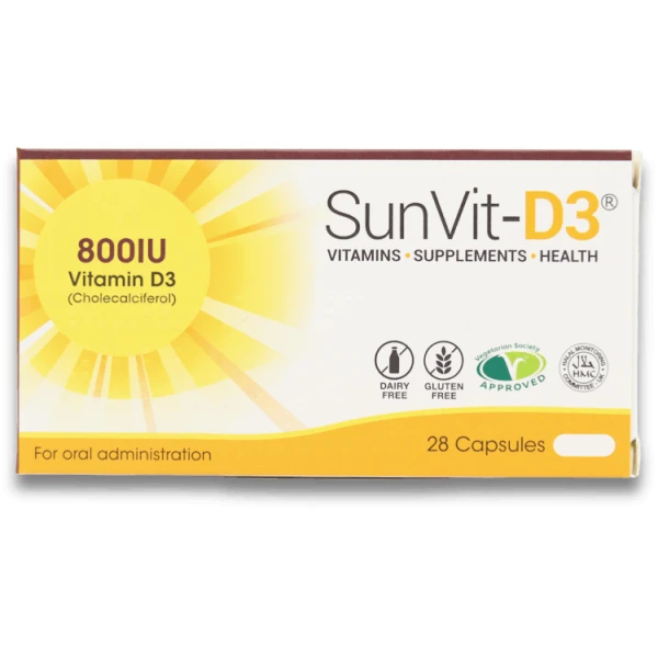 SunVit-D3 800IU 28 Capsules