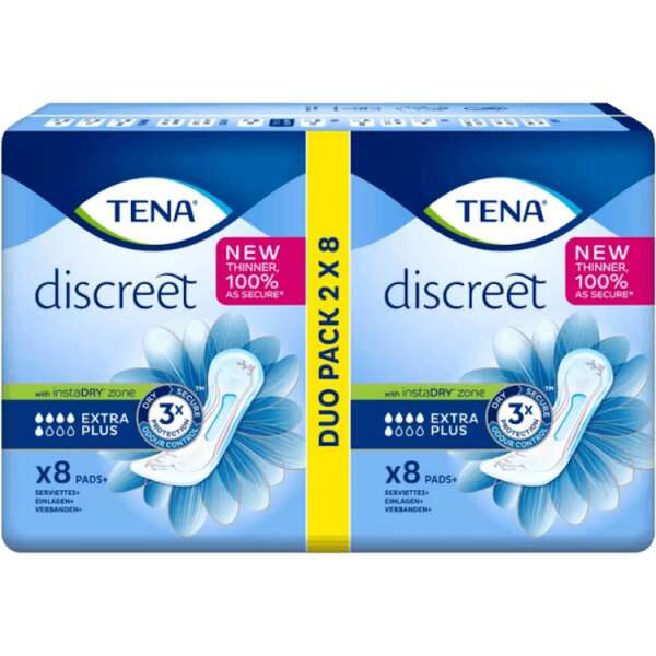 Tena Extra Plus Discreet Duo 2x8 pack