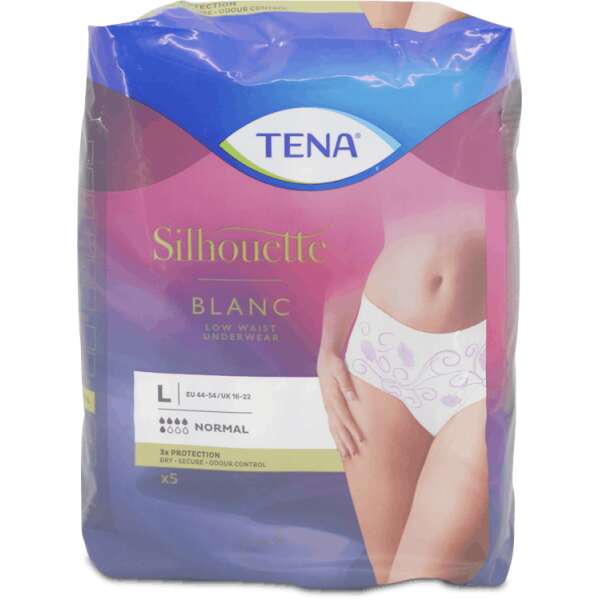 Tena Silhouette Low Waist Underwear White Large 5 Pack