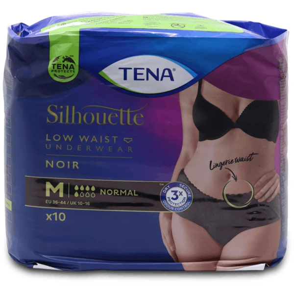Tena Silhouette Low Waist Underwear Noir Medium 10 Pack
