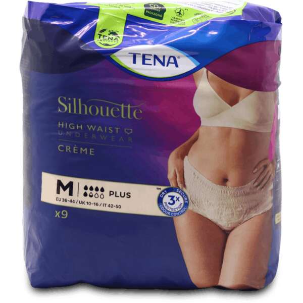 Tena Silhouette Plus Creme Medium 9 pack